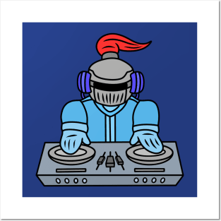 Funny disc jockey knight Posters and Art